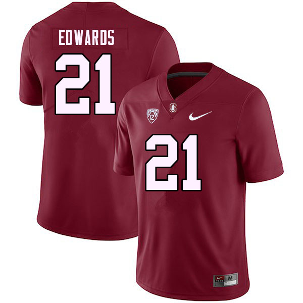 Men #21 Scotty Edwards Stanford Cardinal College Football Jerseys Stitched Sale-Cardinal